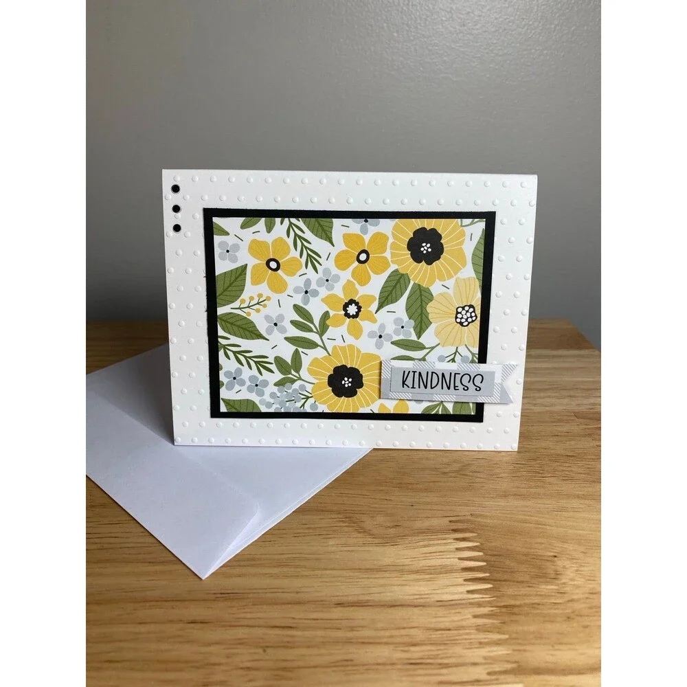 Flower Greeting Card – Handmade A2 Card – All Occasion Thank You Blank Card
